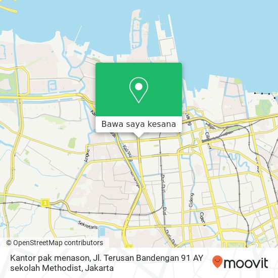 Peta Kantor pak menason, Jl. Terusan Bandengan 91 AY sekolah Methodist