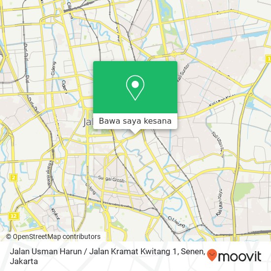 Peta Jalan Usman Harun / Jalan Kramat Kwitang 1, Senen