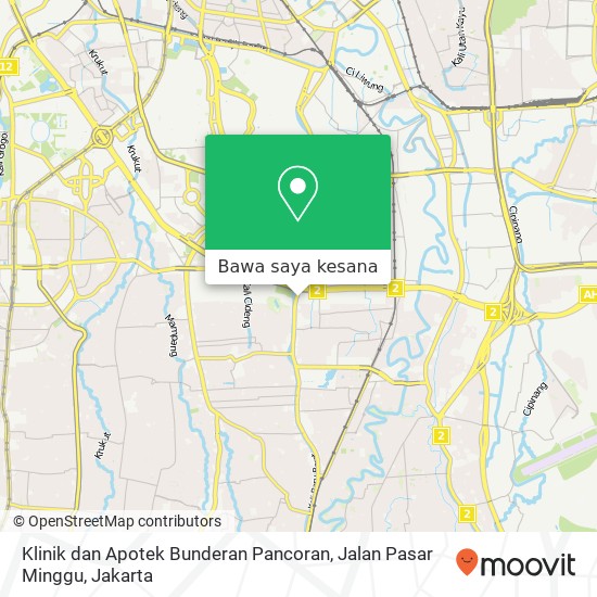 Peta Klinik dan Apotek Bunderan Pancoran, Jalan Pasar Minggu