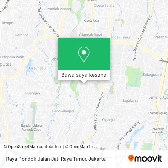 Peta Raya Pondok Jalan Jati Raya Timur