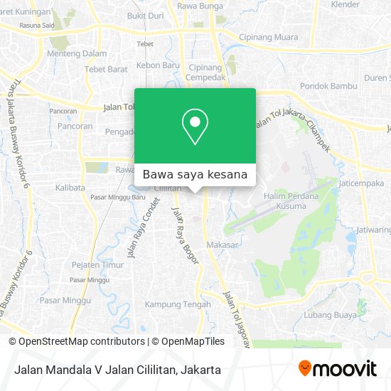 Peta Jalan Mandala V Jalan Cililitan