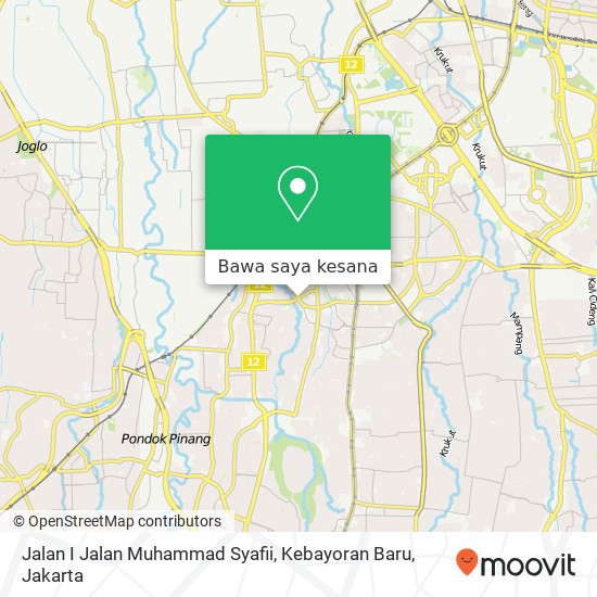 Peta Jalan I Jalan Muhammad Syafii, Kebayoran Baru