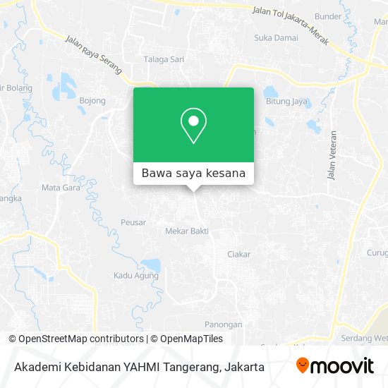 Peta Akademi Kebidanan YAHMI Tangerang