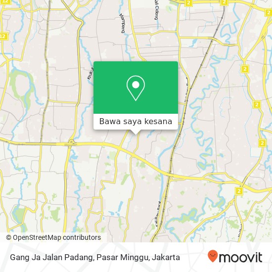 Peta Gang Ja Jalan Padang, Pasar Minggu