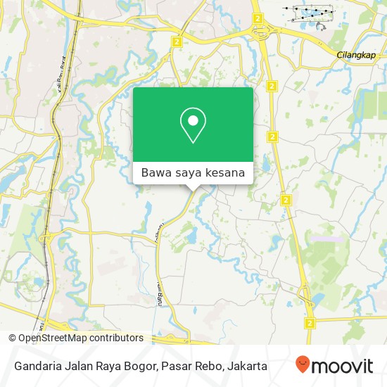 Peta Gandaria Jalan Raya Bogor, Pasar Rebo