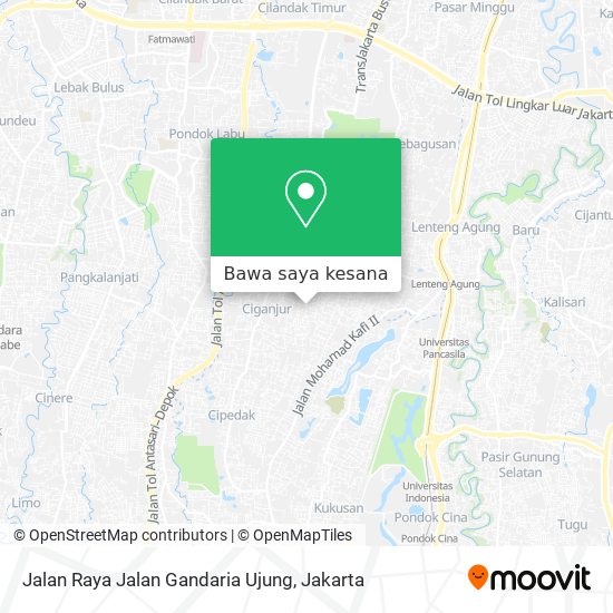 Peta Jalan Raya Jalan Gandaria Ujung