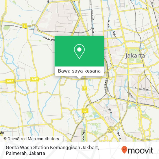 Peta Genta Wash Station Kemanggisan Jakbart, Palmerah