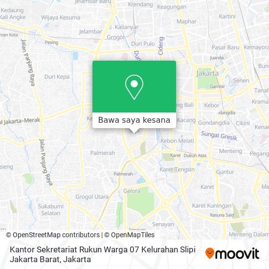 Peta Kantor Sekretariat Rukun Warga 07 Kelurahan Slipi Jakarta Barat