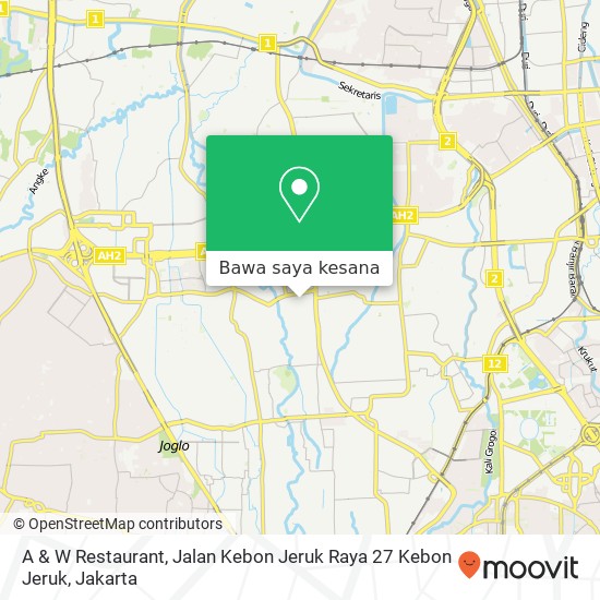 Peta A & W Restaurant, Jalan Kebon Jeruk Raya 27 Kebon Jeruk