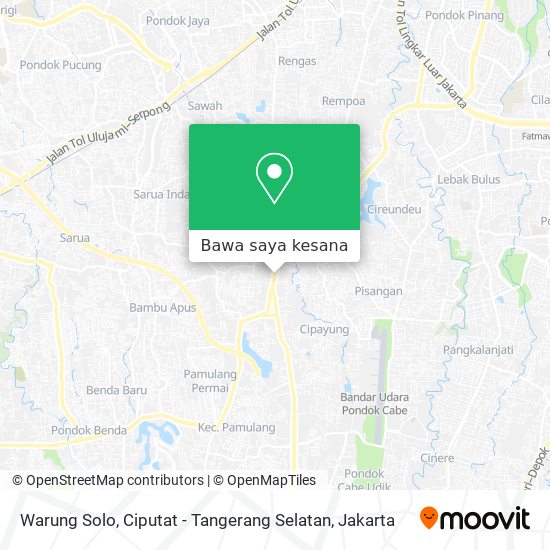Peta Warung Solo, Ciputat - Tangerang Selatan