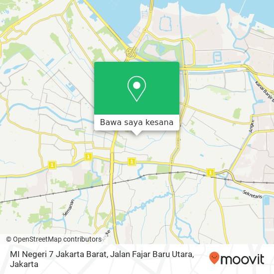 Peta MI Negeri 7 Jakarta Barat, Jalan Fajar Baru Utara