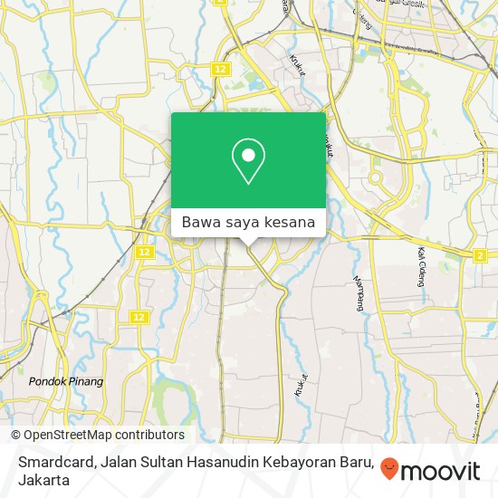 Peta Smardcard, Jalan Sultan Hasanudin Kebayoran Baru