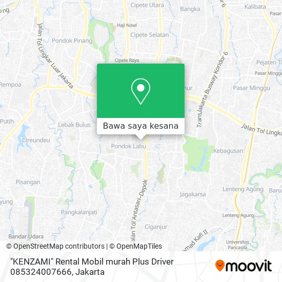 Peta "KENZAMI" Rental Mobil murah Plus Driver 085324007666