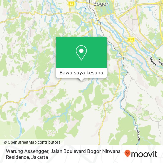 Peta Warung Assengger, Jalan Boulevard Bogor Nirwana Residence