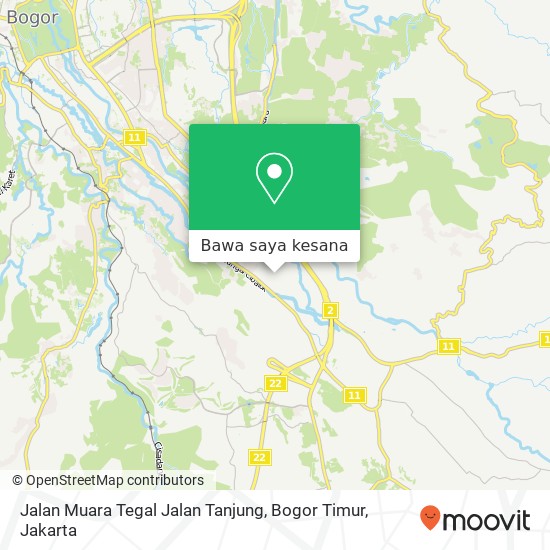 Peta Jalan Muara Tegal Jalan Tanjung, Bogor Timur