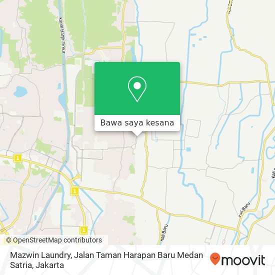 Peta Mazwin Laundry, Jalan Taman Harapan Baru Medan Satria