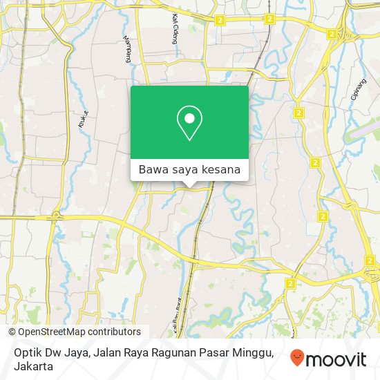 Peta Optik Dw Jaya, Jalan Raya Ragunan Pasar Minggu