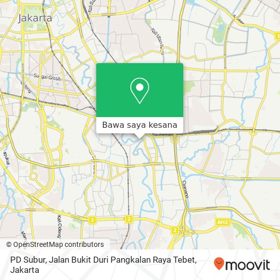 Peta PD Subur, Jalan Bukit Duri Pangkalan Raya Tebet