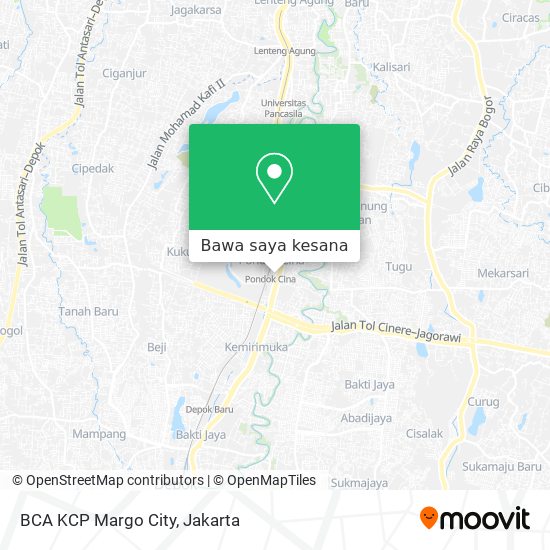 Peta BCA KCP Margo City