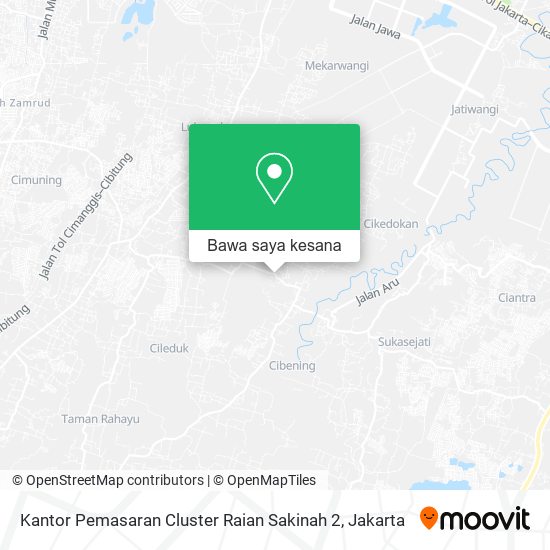 Peta Kantor Pemasaran Cluster Raian Sakinah 2, Cibening Setu