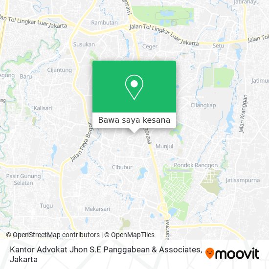 Peta Kantor Advokat Jhon S.E Panggabean & Associates