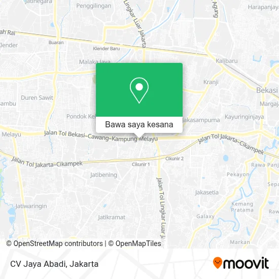 Cara ke CV Jaya Abadi di Kota Bekasi menggunakan bis, lrt atau kereta?