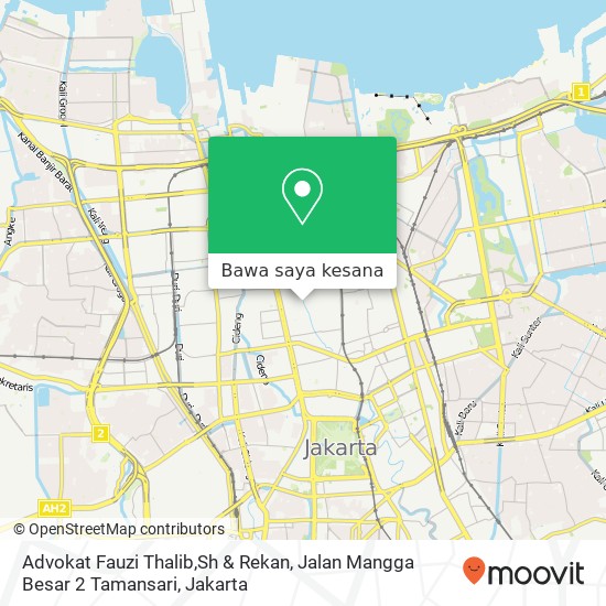 Peta Advokat Fauzi Thalib,Sh & Rekan, Jalan Mangga Besar 2 Tamansari