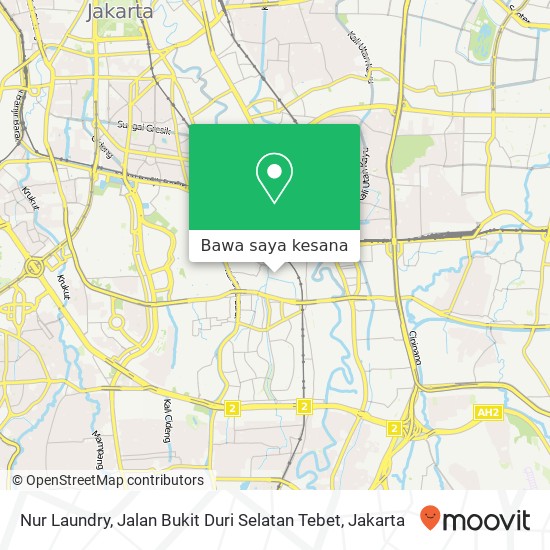 Peta Nur Laundry, Jalan Bukit Duri Selatan Tebet