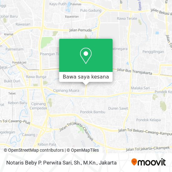 Peta Notaris Beby P. Perwita Sari, Sh., M.Kn.