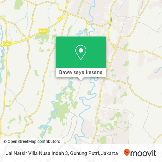 Peta Jal Natsir Villa Nusa Indah 3, Gunung Putri