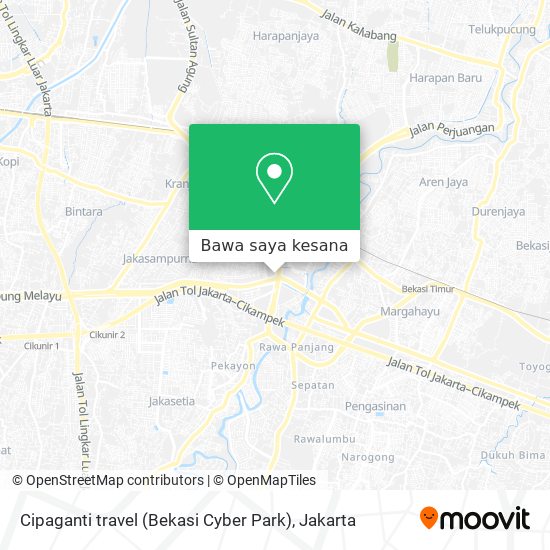 Peta Cipaganti travel (Bekasi Cyber Park)