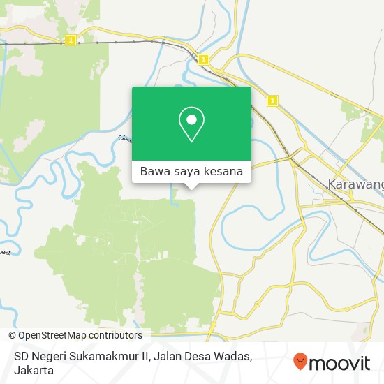Peta SD Negeri Sukamakmur II, Jalan Desa Wadas