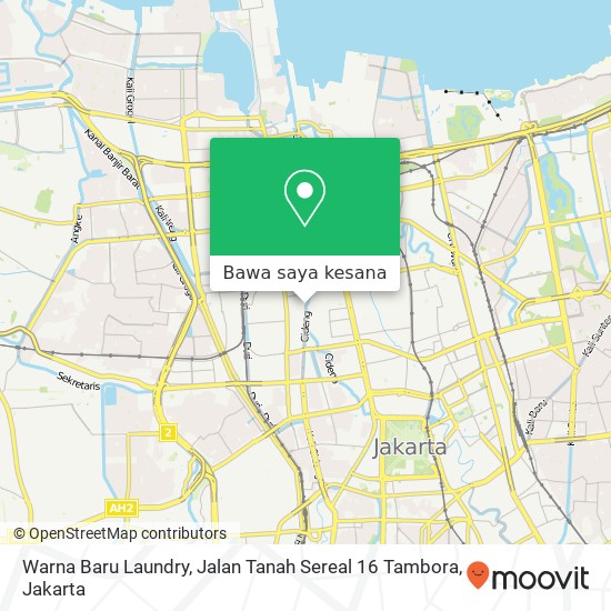 Peta Warna Baru Laundry, Jalan Tanah Sereal 16 Tambora