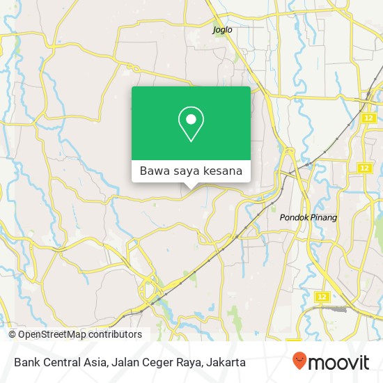 Peta Bank Central Asia, Jalan Ceger Raya