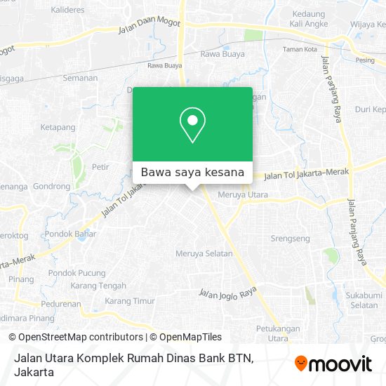 Peta Jalan Utara Komplek Rumah Dinas Bank BTN