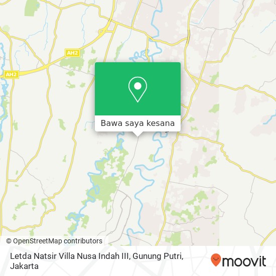 Peta Letda Natsir Villa Nusa Indah III, Gunung Putri