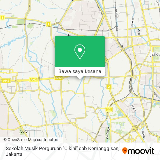 Peta Sekolah Musik Perguruan "Cikini" cab Kemanggisan