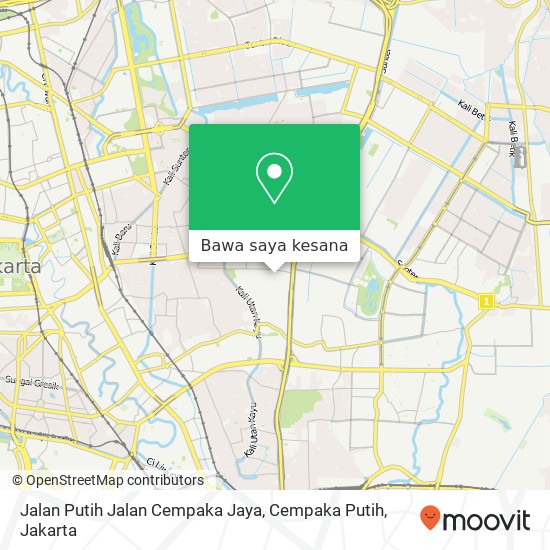 Peta Jalan Putih Jalan Cempaka Jaya, Cempaka Putih