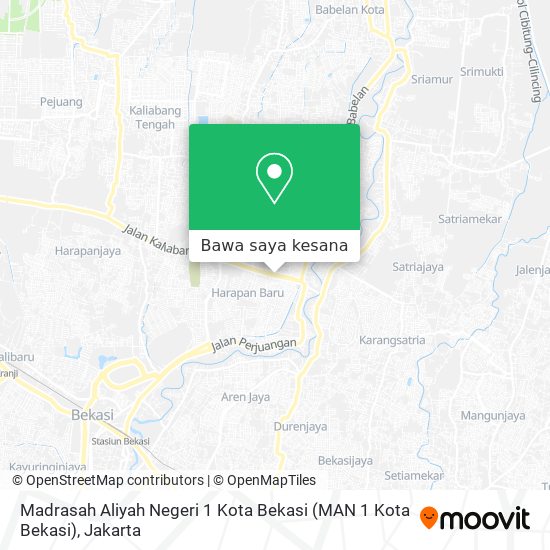 Peta Madrasah Aliyah Negeri 1 Kota Bekasi (MAN 1 Kota Bekasi)
