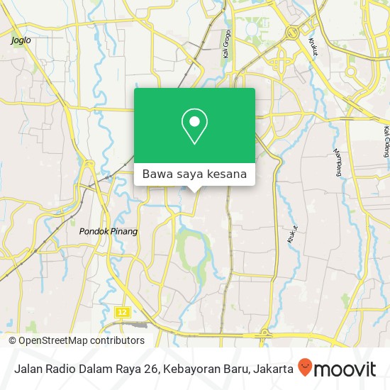 Peta Jalan Radio Dalam Raya 26, Kebayoran Baru