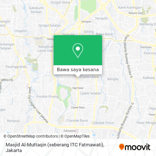 Peta Masjid Al-Muttaqin (seberang ITC Fatmawati)