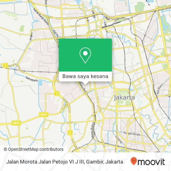 Peta Jalan Morota Jalan Petojo VI J III, Gambir