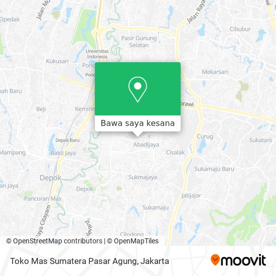 Peta Toko Mas Sumatera Pasar Agung