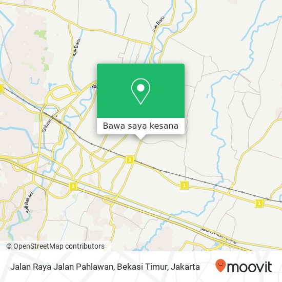 Peta Jalan Raya Jalan Pahlawan, Bekasi Timur