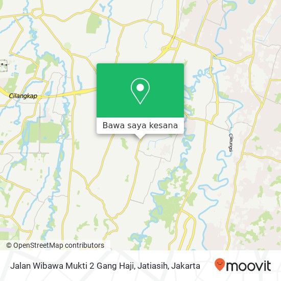 Peta Jalan Wibawa Mukti 2 Gang Haji, Jatiasih