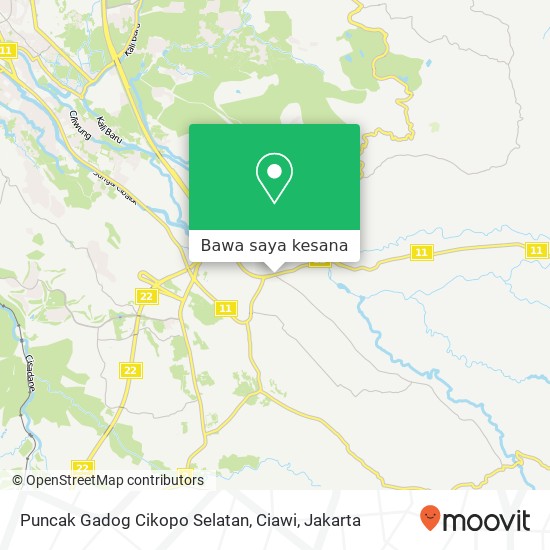 Peta Puncak Gadog Cikopo Selatan, Ciawi