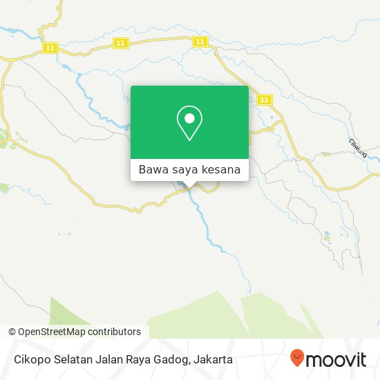 Peta Cikopo Selatan Jalan Raya Gadog