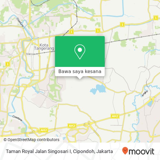 Peta Taman Royal Jalan Singosari I, Cipondoh