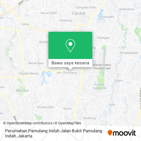 Peta Perumahan Pamulang Indah Jalan Bukit Pamulang Indah