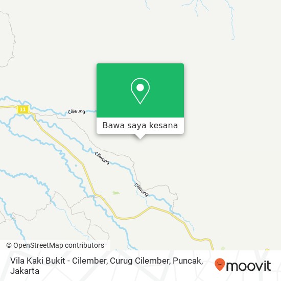 Peta Vila Kaki Bukit - Cilember, Curug Cilember, Puncak